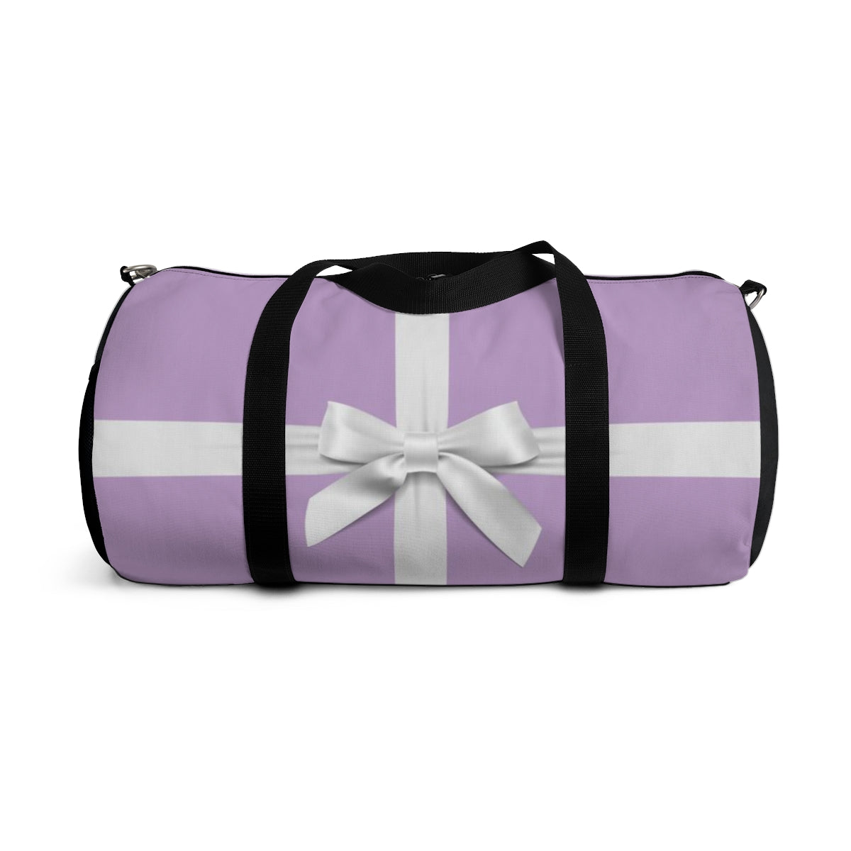 Personalized Little Lavender Box Duffel Bag - White Bow