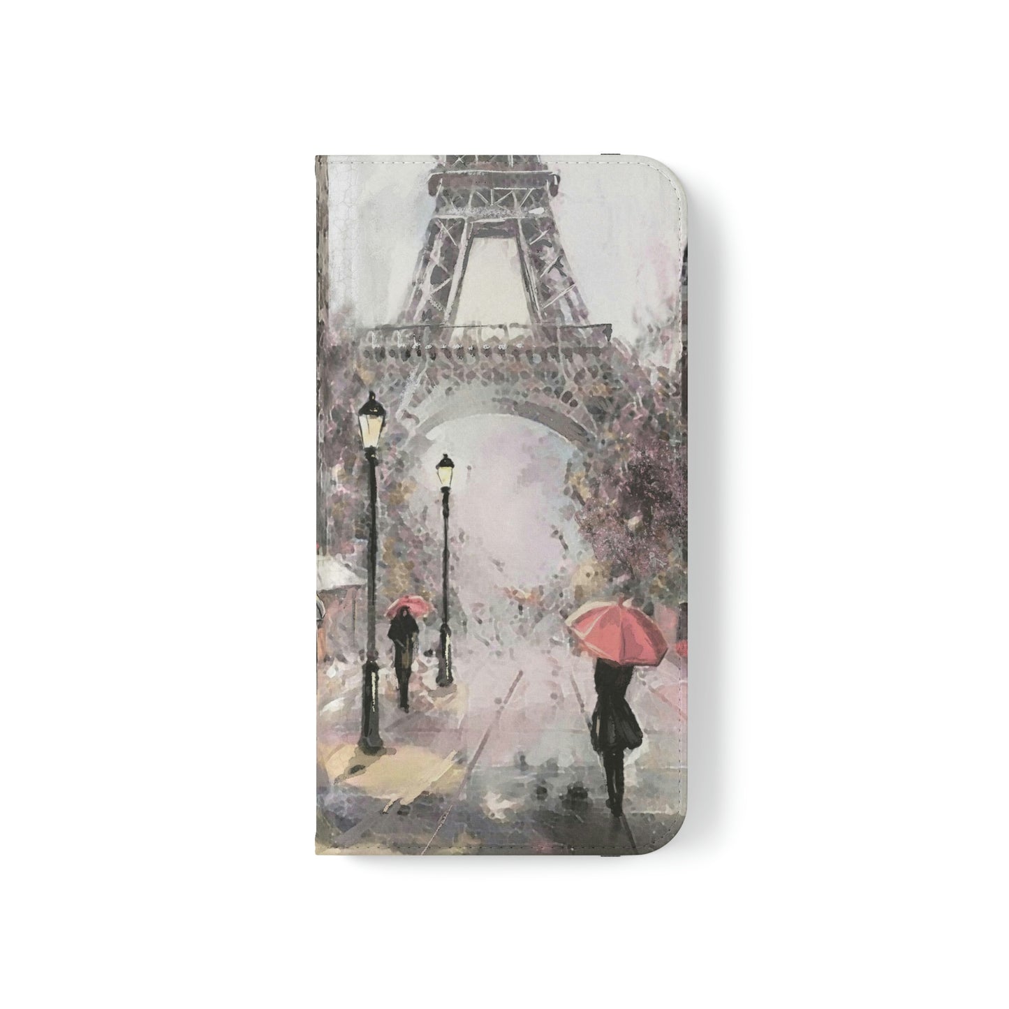 Personalized Eiffel Tower Paris Painting Phone Case, Folio Phone Case, Paris France Smart Phone Folding Case