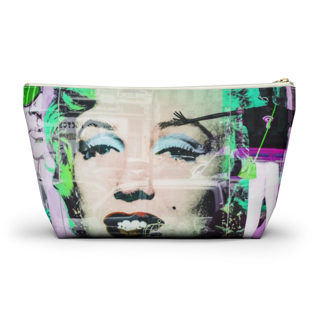 Marilyn Monroe Cosmetic Pouch w T-bottom, Accessory Pouch, Graffiti Reflection