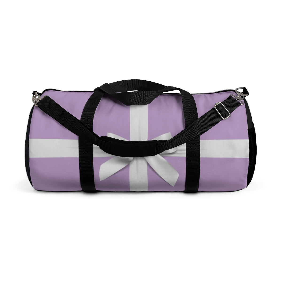 Personalized Little Lavender Box Duffel Bag - White Bow