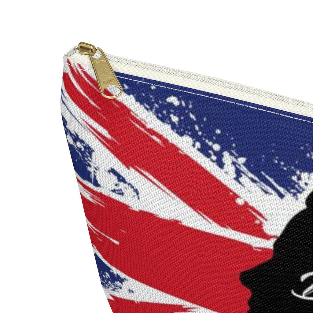 London Bridge has Fallen Cosmetic Pouch w T-bottom, Accessory Pouch, British Flag Queen Elizabeth