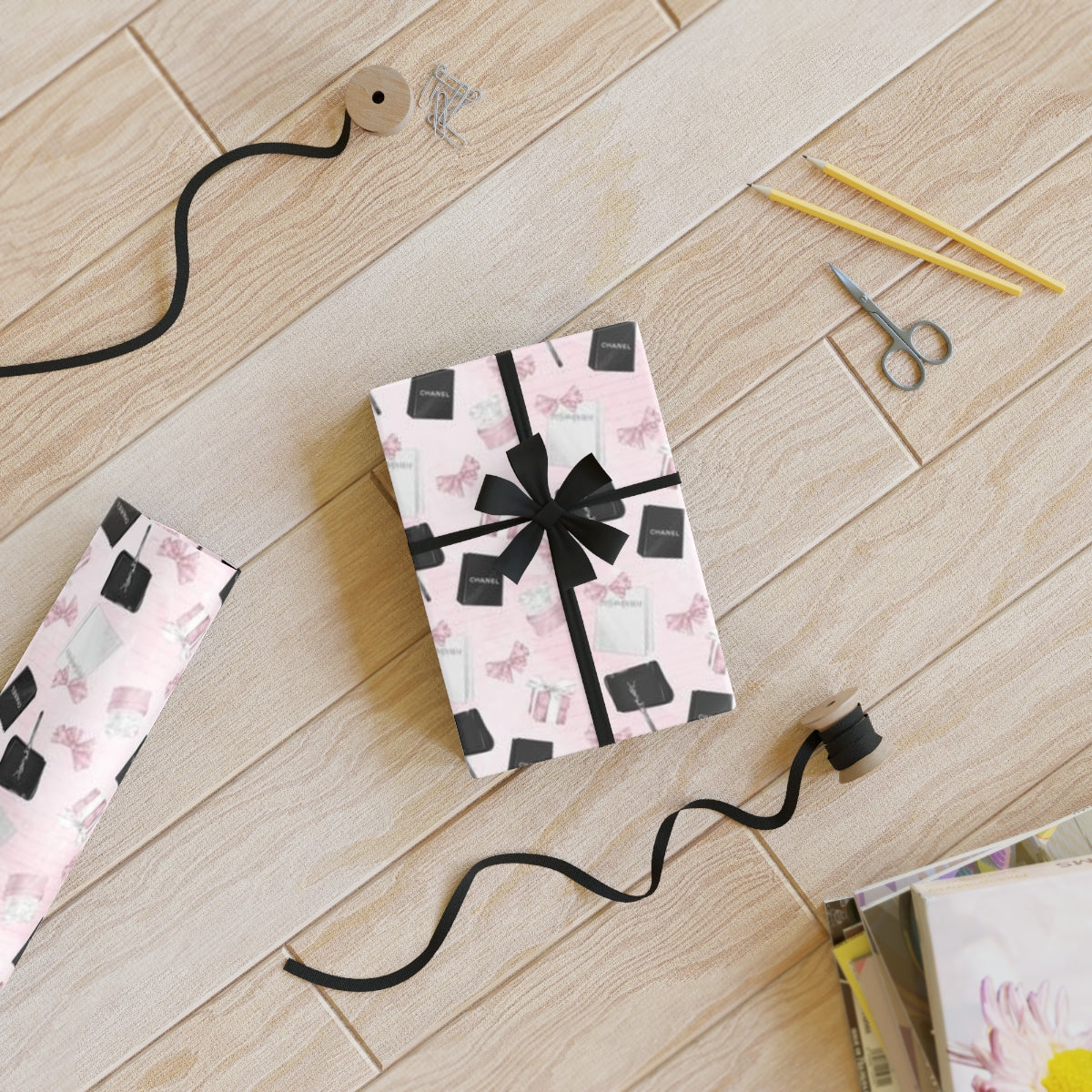 Paris Pink Shopping Wrapping Paper - Style 3