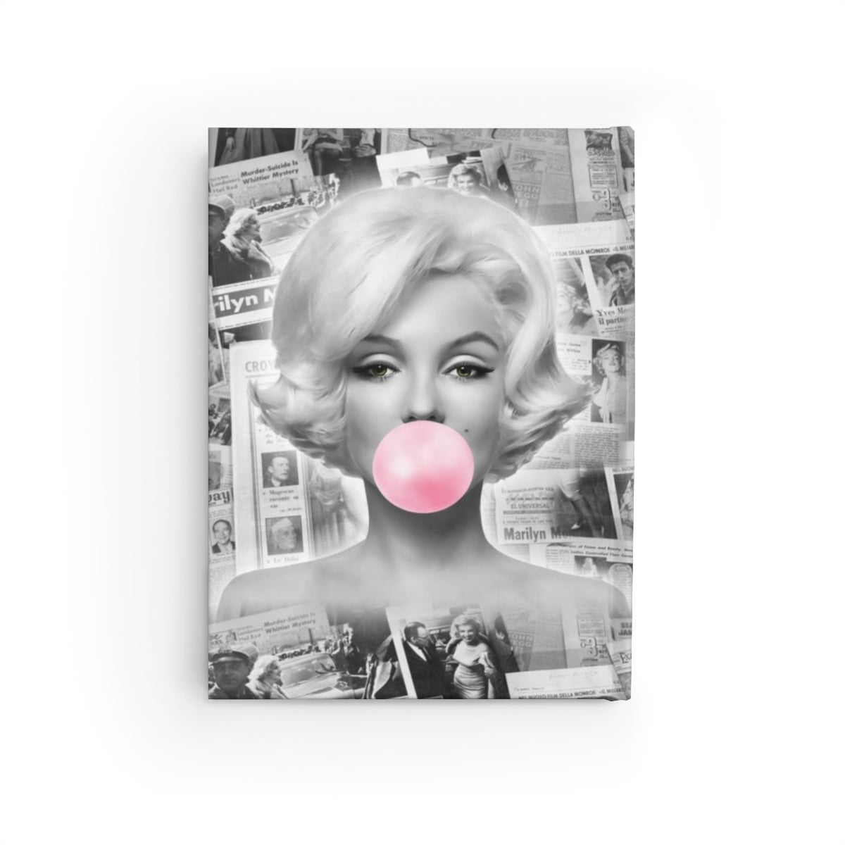 Marilyn Monroe Journal - Marilyn Bubblegum Pink International News Bag