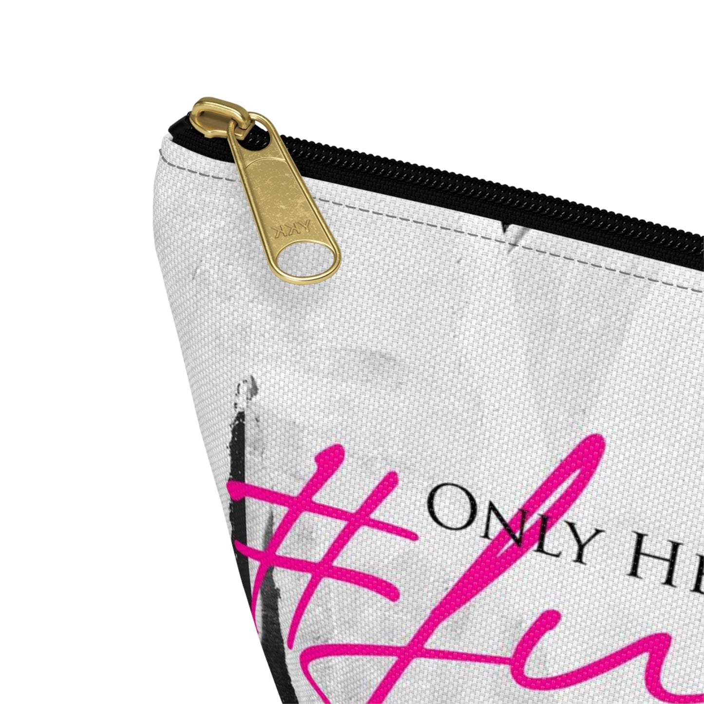 ADULT F*ckery Cosmetic Pouch w T-bottom, Accessory Pouch - Black and White with Hot Pink Only Here for the fuckery