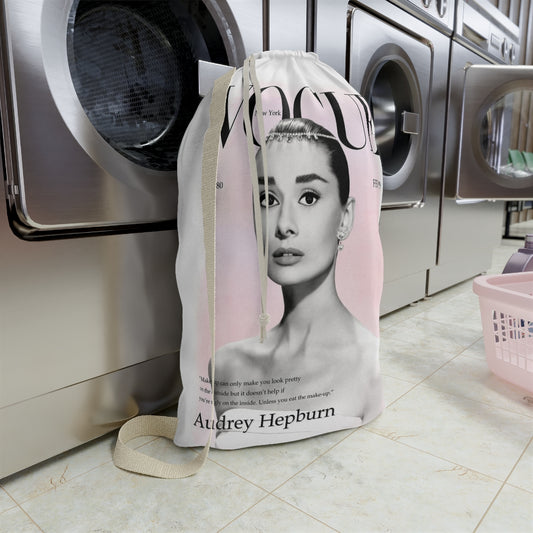 VOGUE Audrey Hepburn Sack, Laundry Sack, Santa Sack, Dust Bag, Gift Sack - Pink