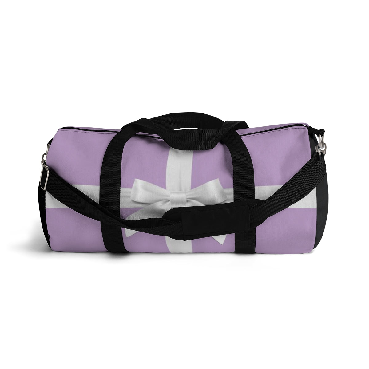 Personalized Little Lavender Box Duffel Bag - White Bow