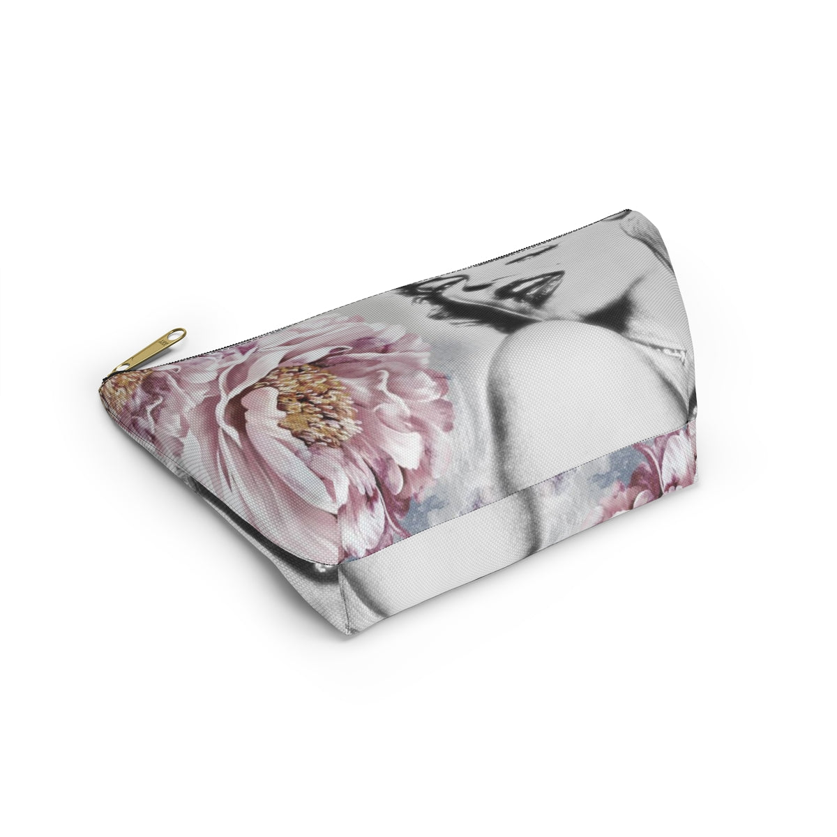 Marilyn Monroe Pouch w T-bottom, Accessory Pouch - Pink Peonies