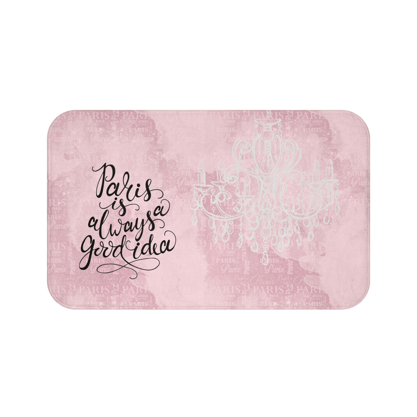 Audrey Hepburn Bath Mat - Pink Paris Floor Mat - Paris is Always a Good Idea Bathroom Shower Mat