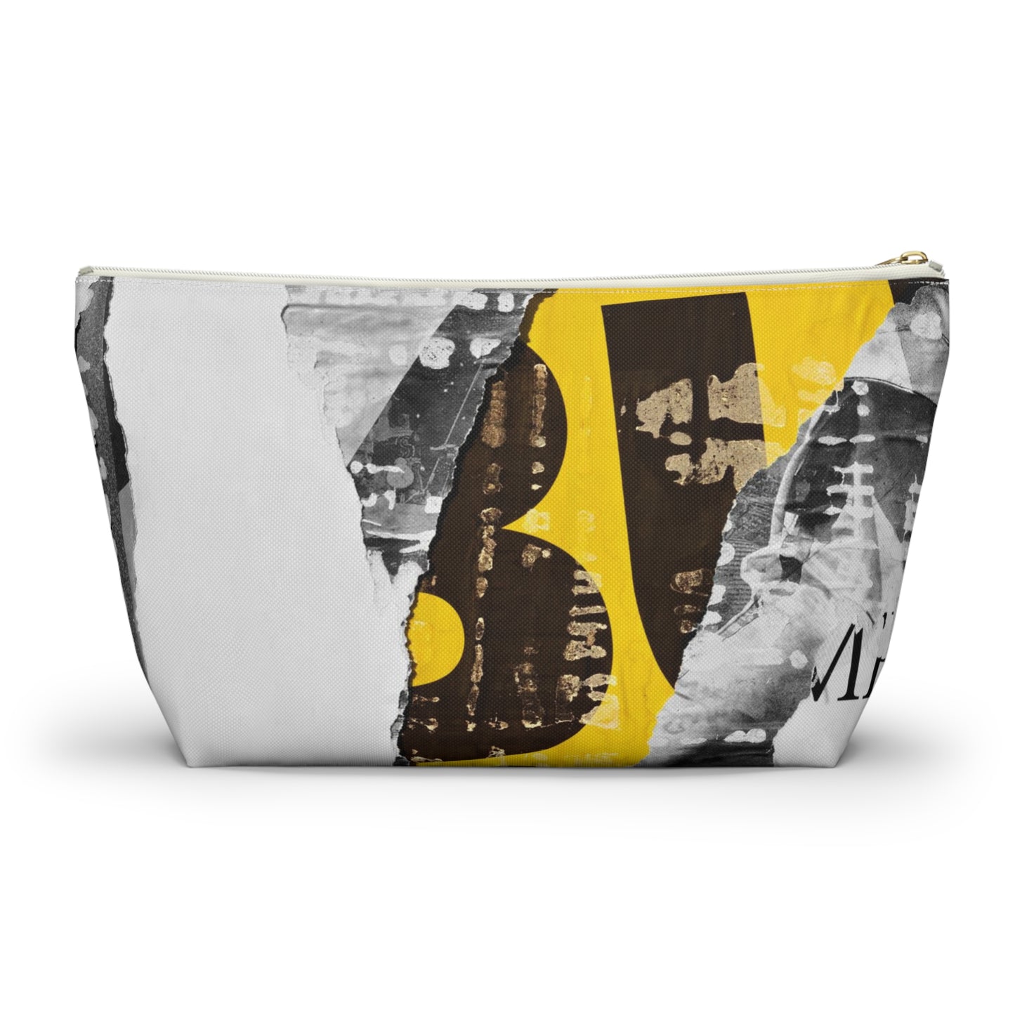 Urban Street Art Cosmetic Pouch w T-bottom, Accessory Pouch - Torn Poster Street Art Makeup Bag - BUS Bag 8