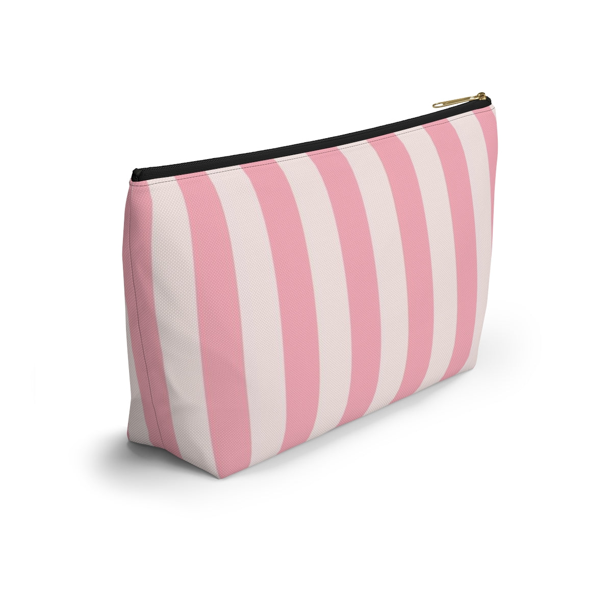 Personalized Secret Cosmetic Pouch w T-bottom, Accessory Pouch - Pink Stripe