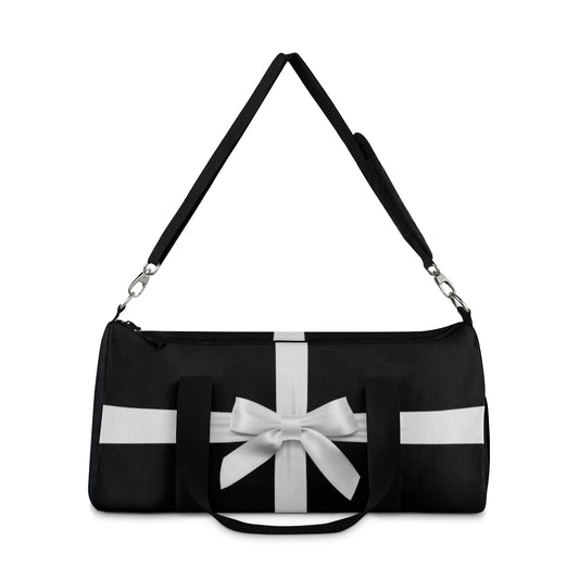 Personalized Little Black Box Duffel Bag - White Bow