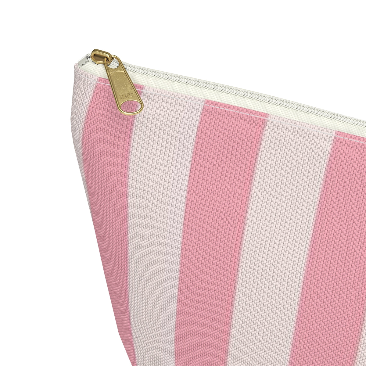 Personalized Secret Cosmetic Pouch w T-bottom, Accessory Pouch - Pink Stripe