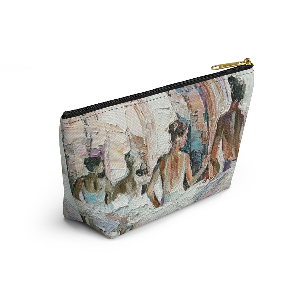 Ballerina Cosmetic Pouch w T-bottom, Accessory Pouch, Ballet Oil Painting