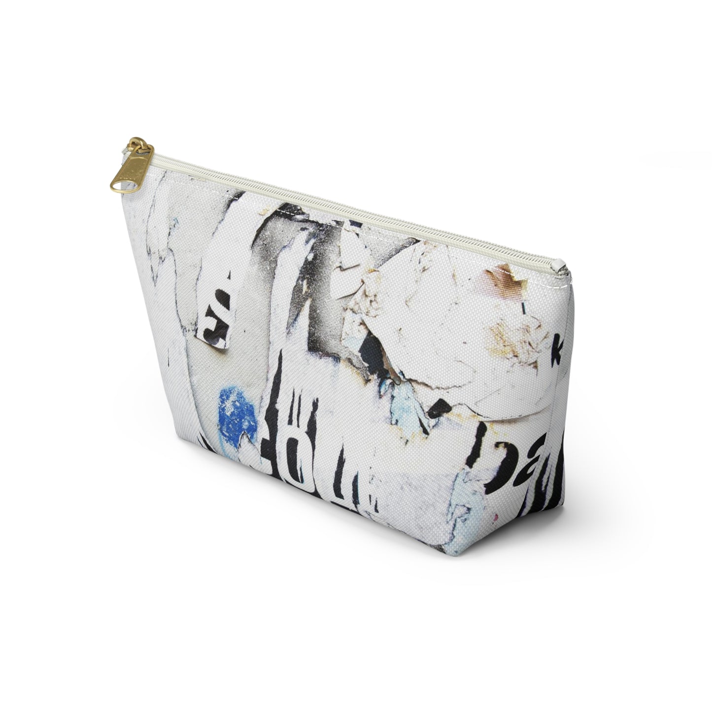 Urban Street Art Cosmetic Pouch w T-bottom, Accessory Pouch - Torn Poster Street Art Makeup Bag - COLD Bag 14