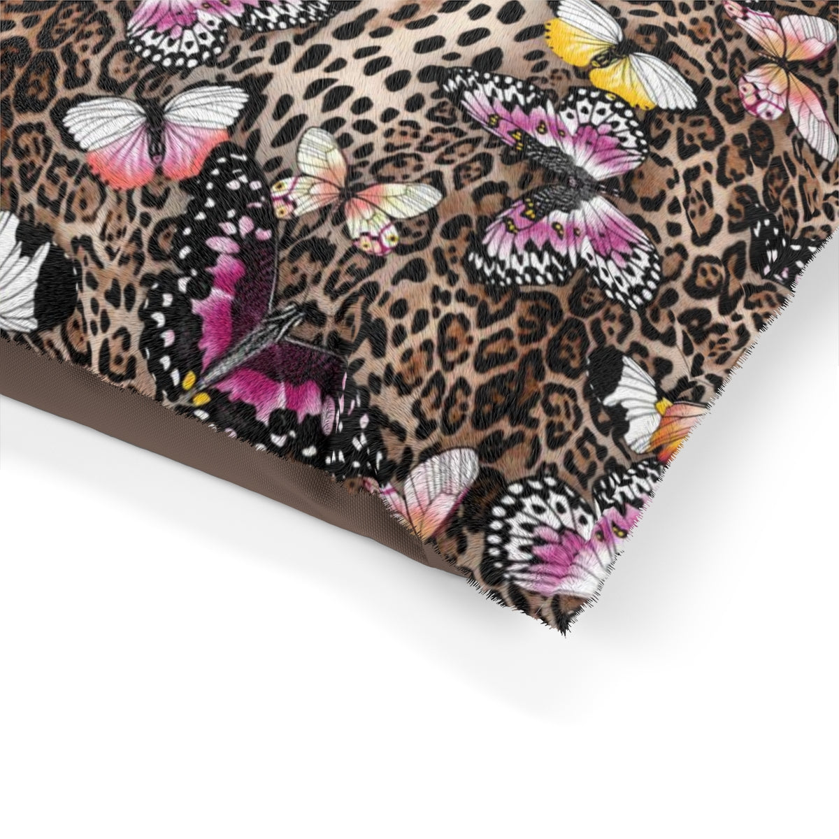 Custom Personalized Leopard Butterfly Pet Bed / Dog Bed - Leopard Butterfly Print