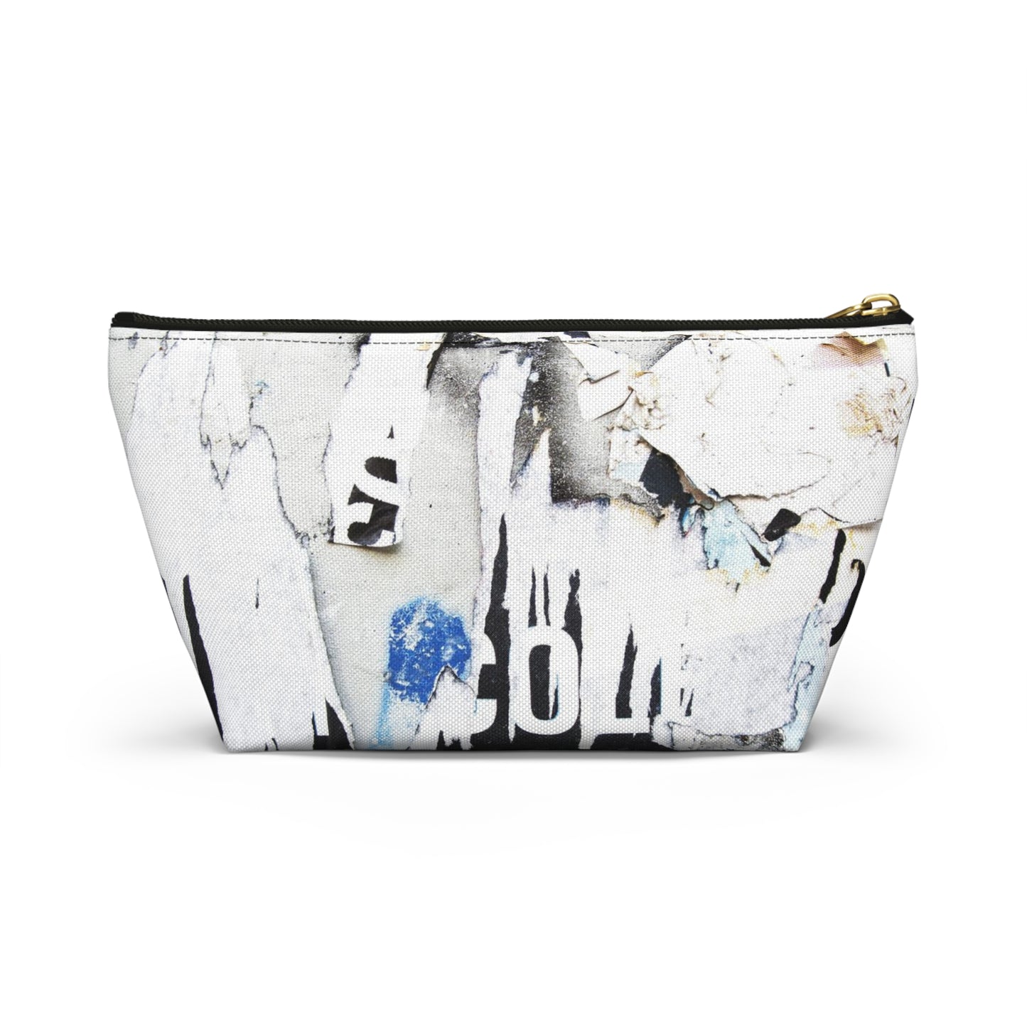 Urban Street Art Cosmetic Pouch w T-bottom, Accessory Pouch - Torn Poster Street Art Makeup Bag - COLD Bag 14