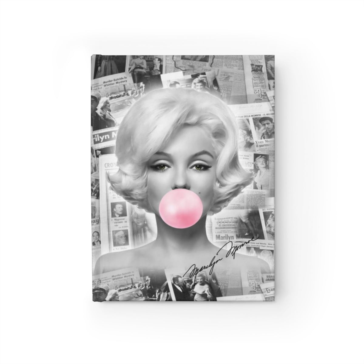 Marilyn Monroe Journal - Marilyn Bubblegum Pink International News Bag