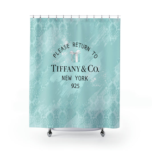 Personalized Please Return to Me Shower Curtain - Your Name & Co. Shower Curtain - Breakfast at Tiffany Inspired Bath Curtain - Damask