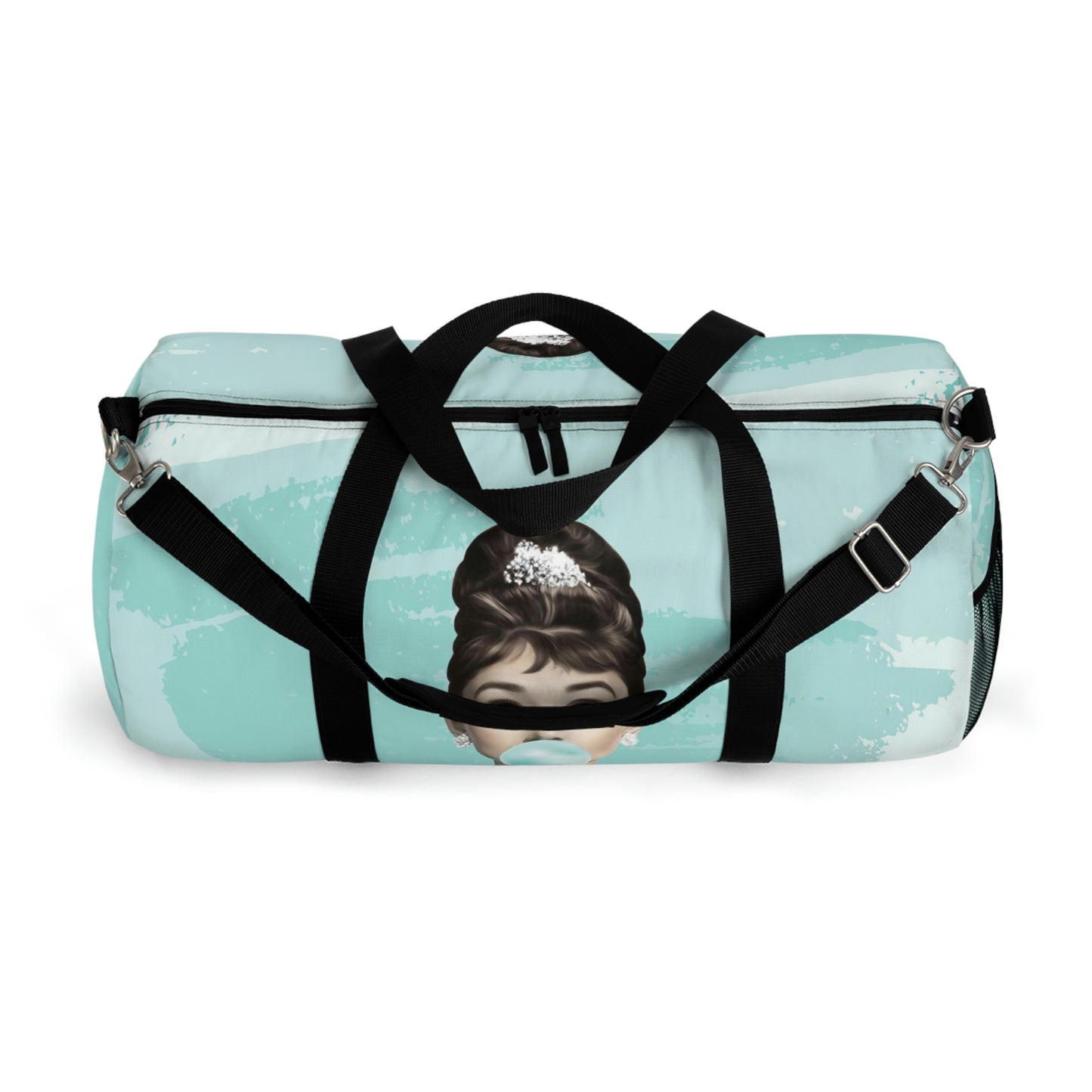 Personalized Audrey Hepburn Duffel Bag - Blue Bubblegum