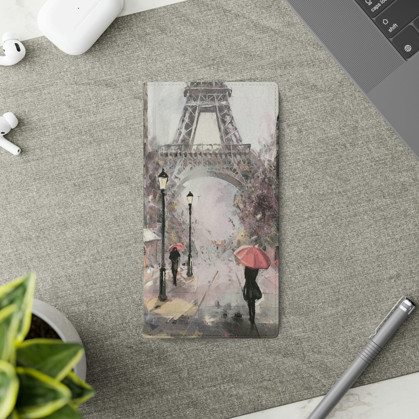 Personalized Eiffel Tower Paris Painting Phone Case, Folio Phone Case, Paris France Smart Phone Folding Case