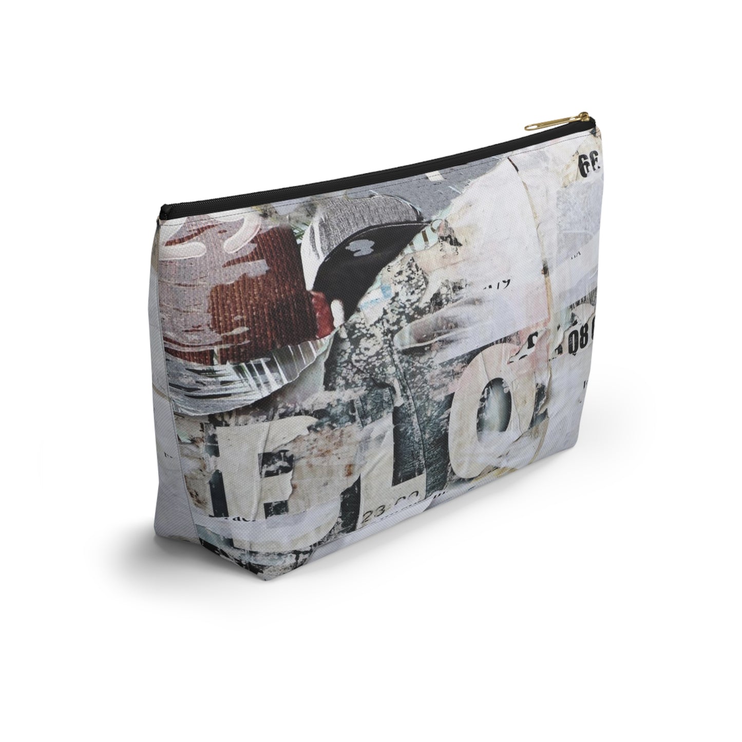 Urban Street Art Cosmetic Pouch w T-bottom, Accessory Pouch - Torn Poster Street Art Makeup Bag - BLO Bag 5