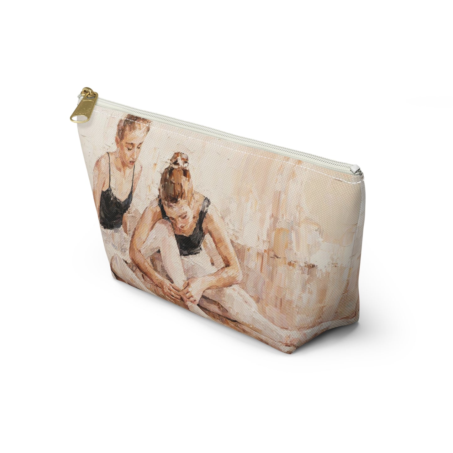 Ballet Cosmetic Pouch w T-bottom, Accessory Pouch - Ballerina Sisters Oil Painting