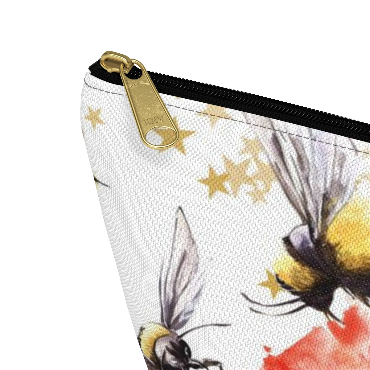 Bumblebee Cosmetic Pouch w T-bottom, Accessory Pouch, Red Poppy