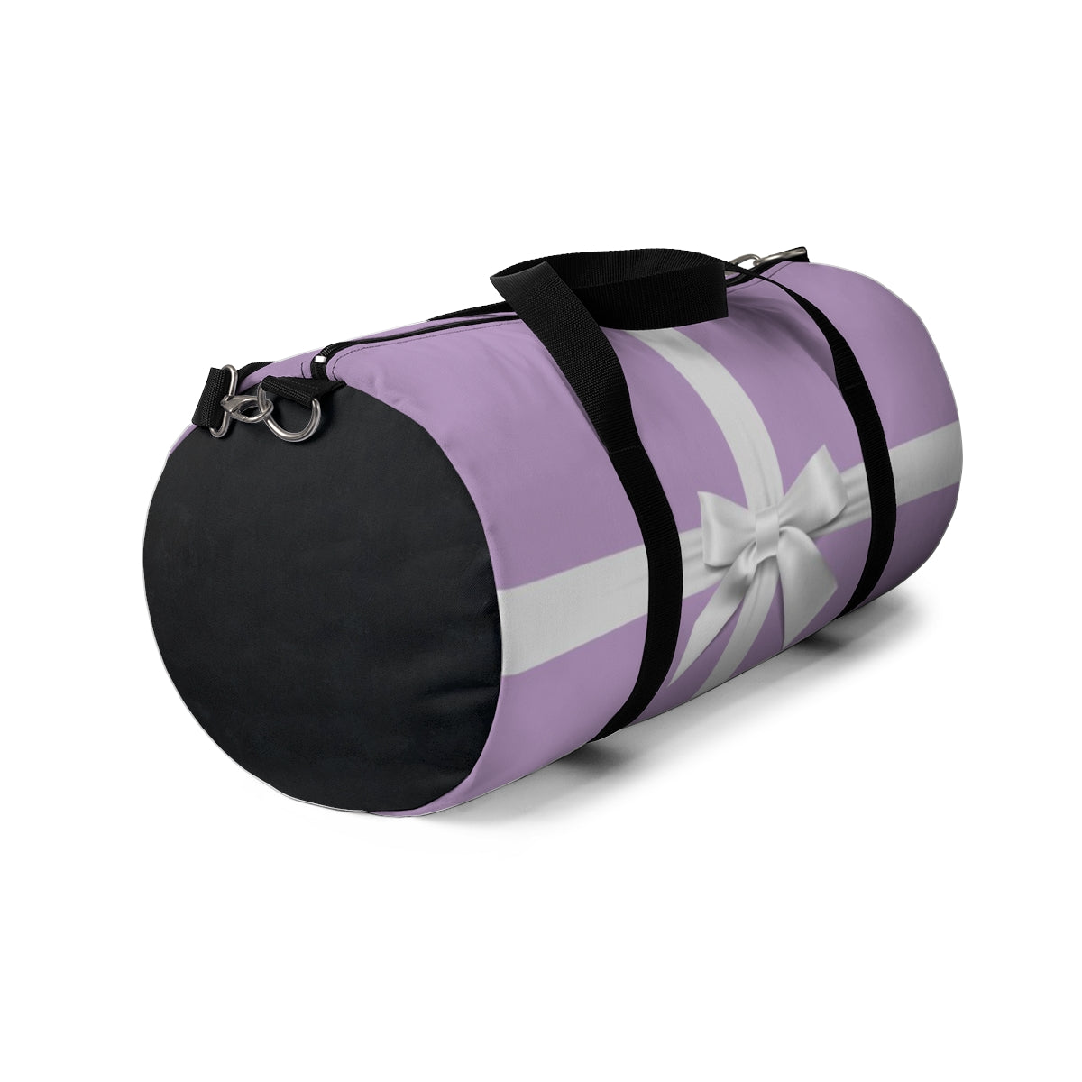 Personalized Little Lavender Box Duffel Bag - White Bow