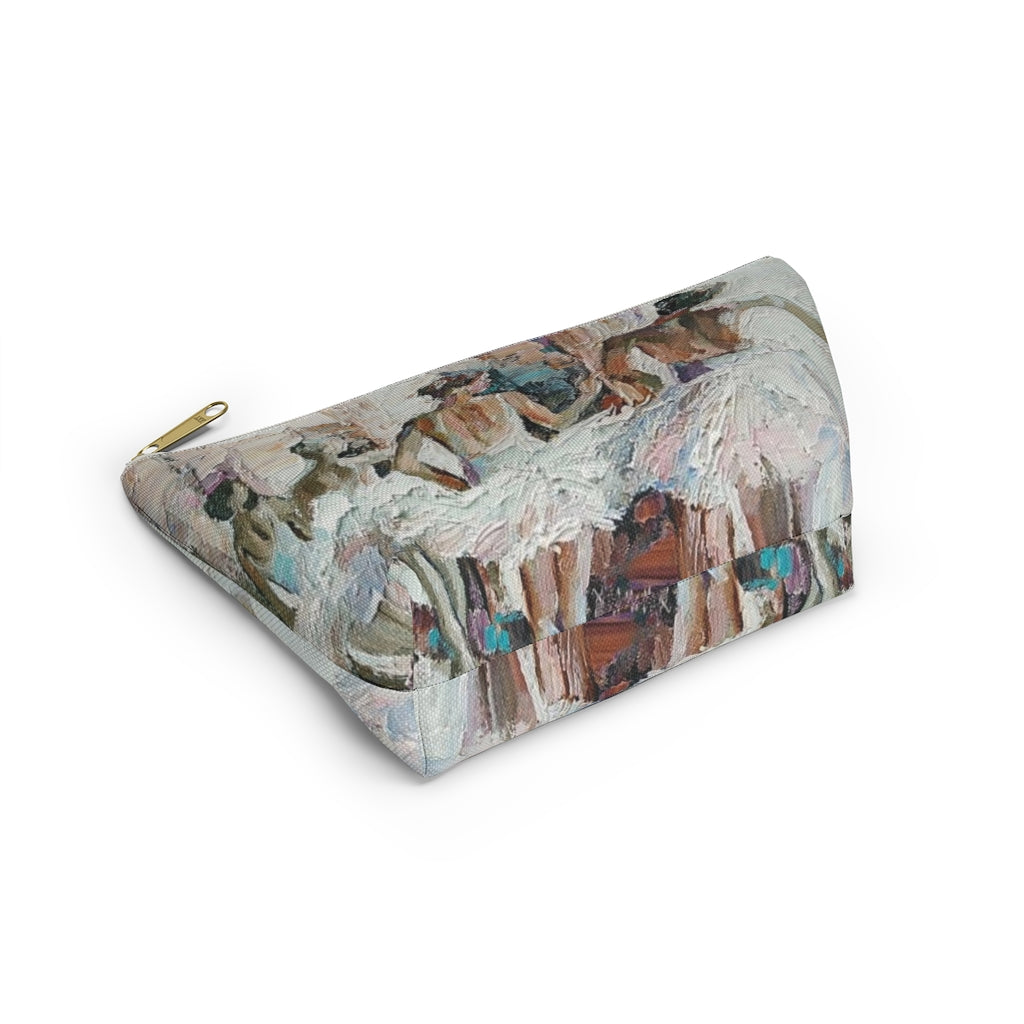 Ballerina Cosmetic Pouch w T-bottom, Accessory Pouch, Ballet Oil Painting