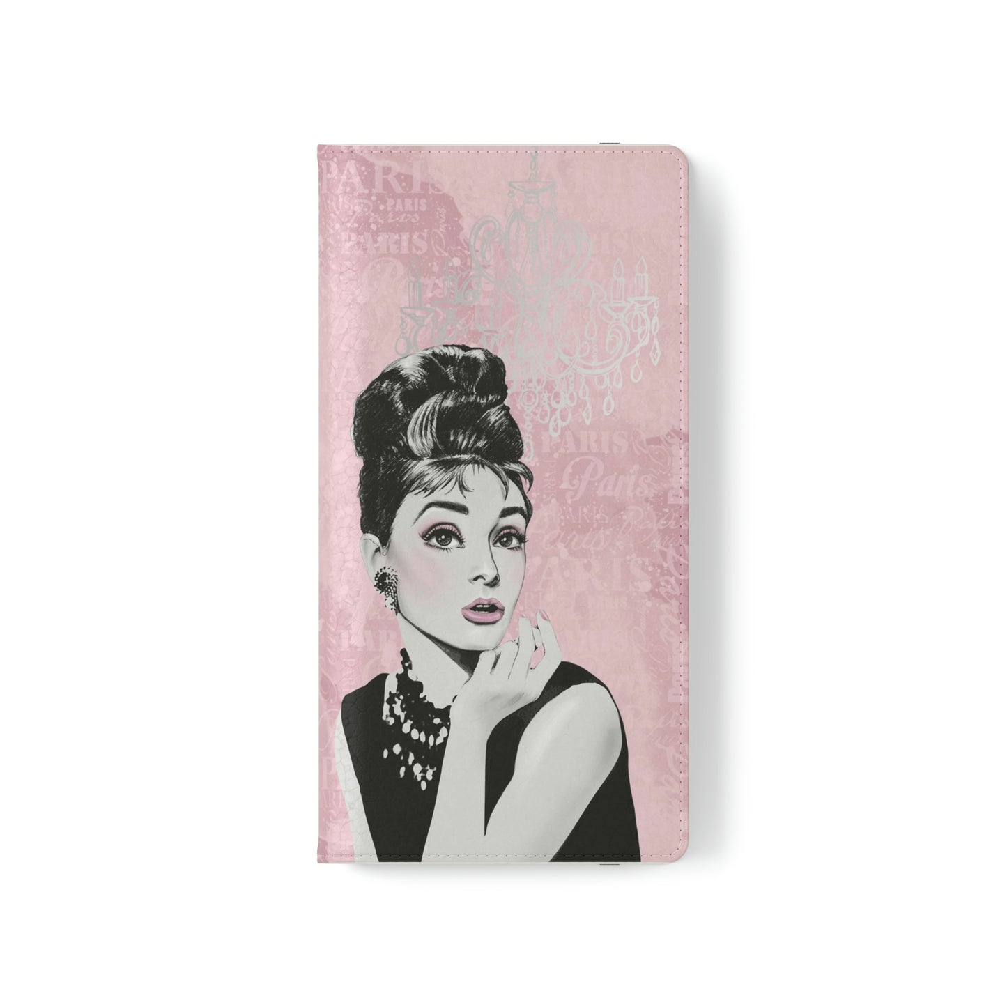 Audrey Hepburn Phone Case, Pink Paris Folio Phone Case, Paris is Always a Good Idea Smart Phone Folding Case