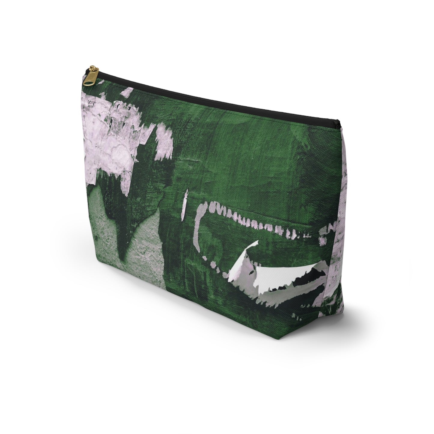 Urban Street Art Cosmetic Pouch w T-bottom, Accessory Pouch - Torn Poster Street Art Makeup Bag - Emerald Bag 9