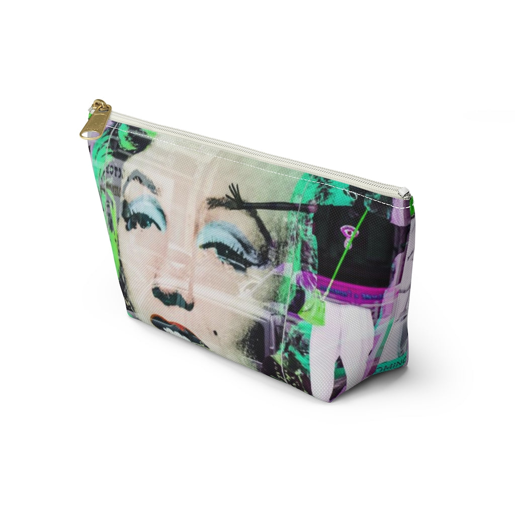 Marilyn Monroe Cosmetic Pouch w T-bottom, Accessory Pouch, Graffiti Reflection