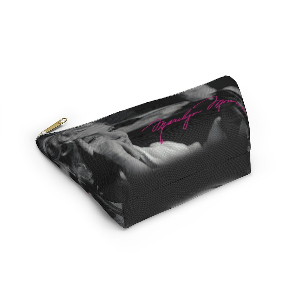 Marilyn Monroe Cosmetic Pouch w T-bottom, Accessory Pouch, Hot Pink Signature