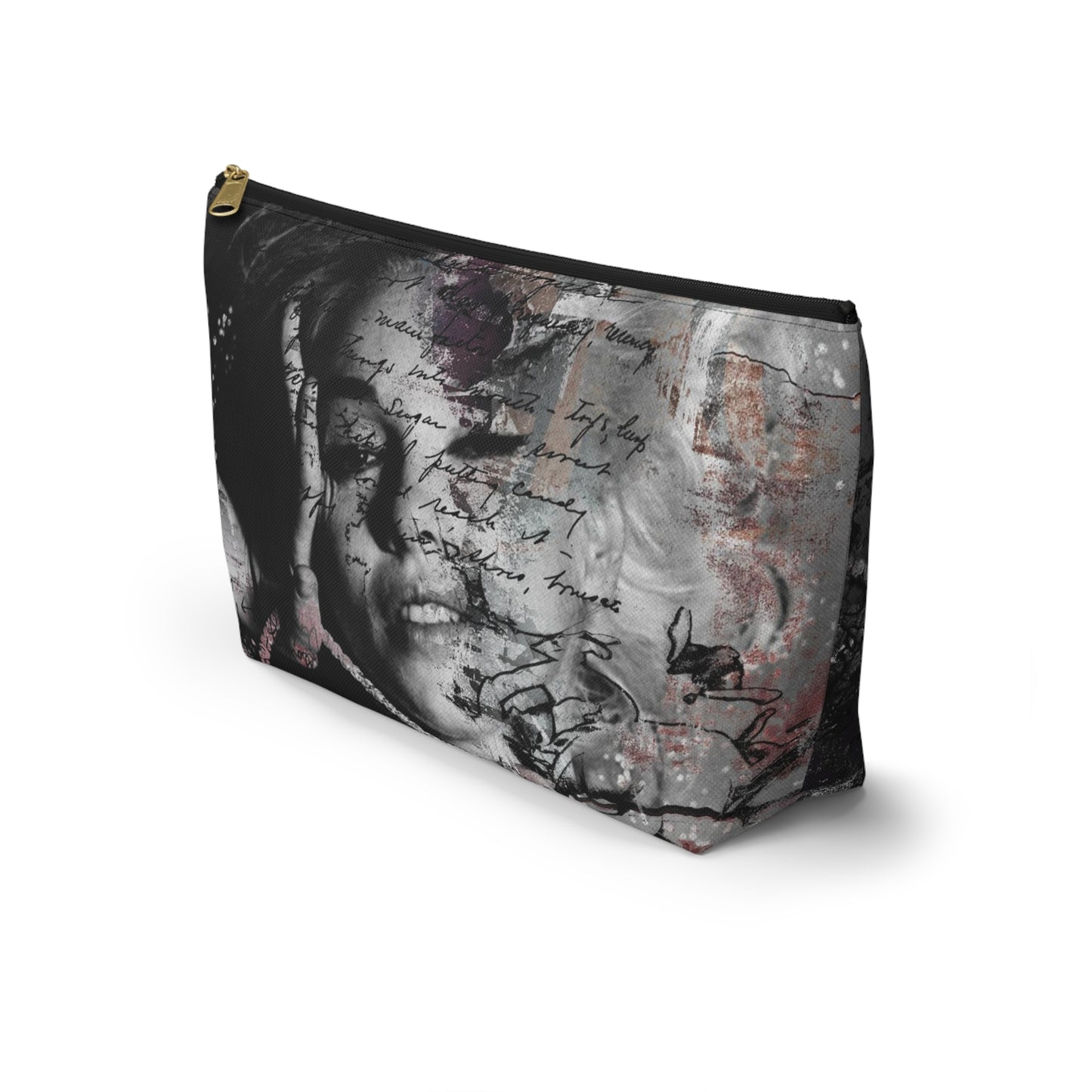 Lindsay Lohan Cosmetic Pouch w T-bottom, Accessory Pouch - Lindsay Lohan as Marilyn Monroe Abstract Makeup Bag