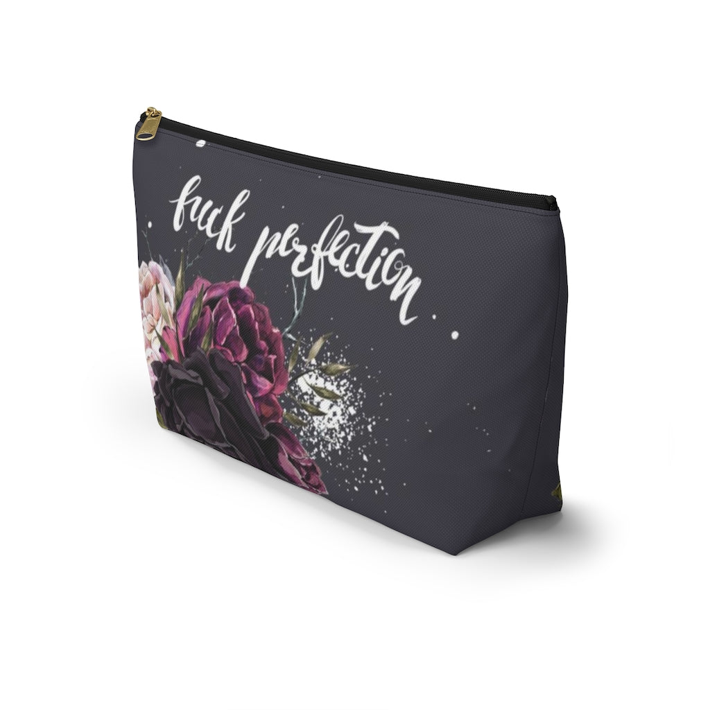 ADULT F*ck Perfection Cosmetic Pouch w T-bottom, Accessory Pouch, Rose