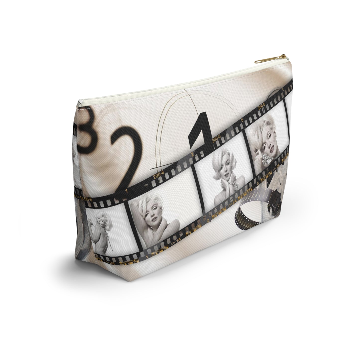 Marilyn Monroe Cosmetic Pouch w T-bottom, Accessory Pouch - Marilyn on Film Makeup Bag