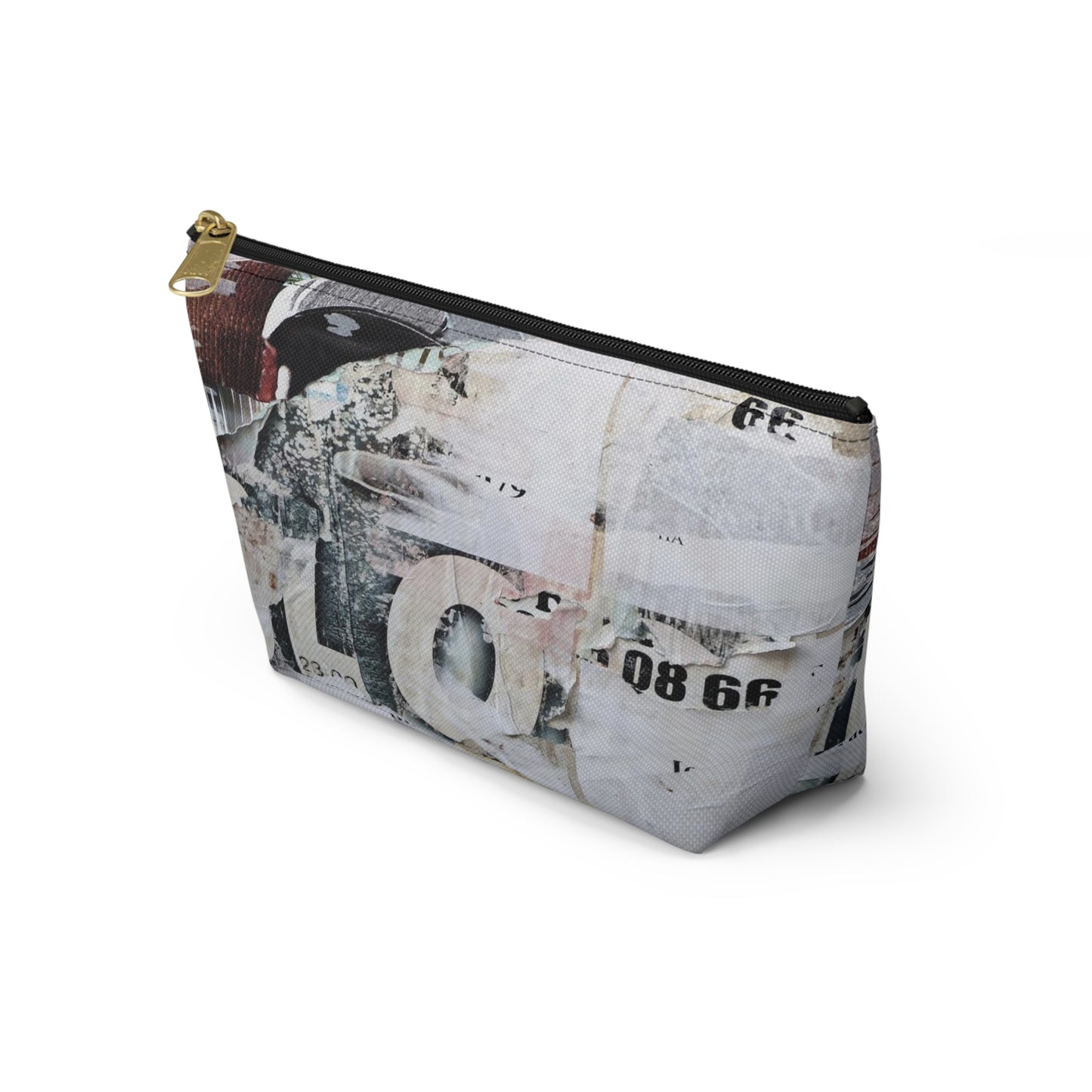 Urban Street Art Cosmetic Pouch w T-bottom, Accessory Pouch - Torn Poster Street Art Makeup Bag - BLO Bag 5