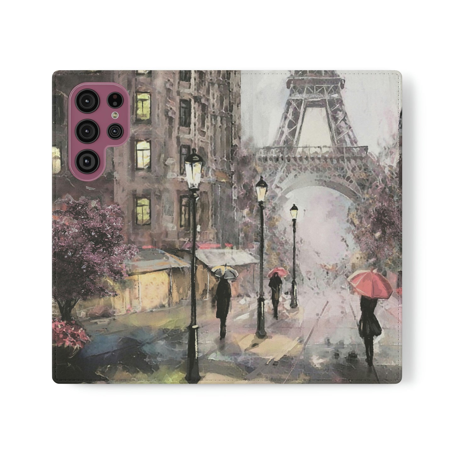 Personalized Eiffel Tower Paris Painting Phone Case, Folio Phone Case, Paris France Smart Phone Folding Case