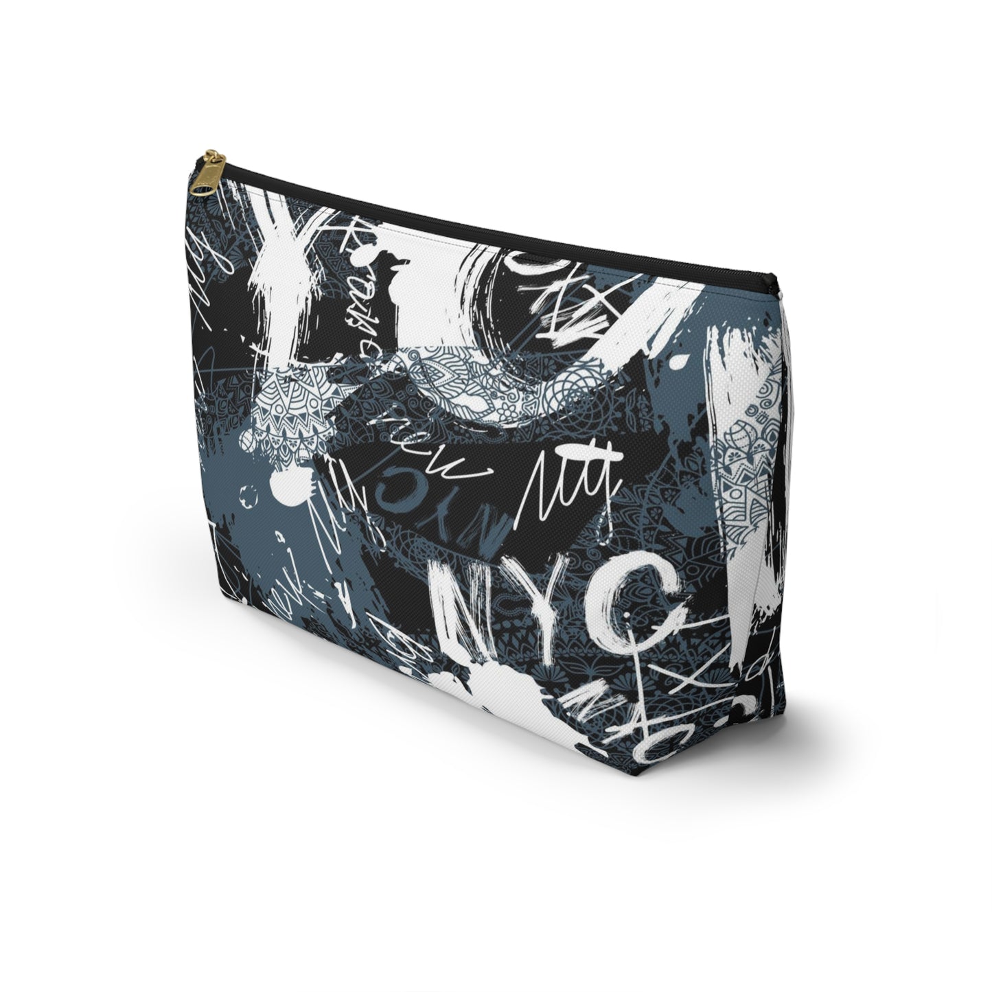 Urban Street Art Cosmetic Pouch w T-bottom, Accessory Pouch - Torn Poster Street Art Makeup Bag - New NYC Bag