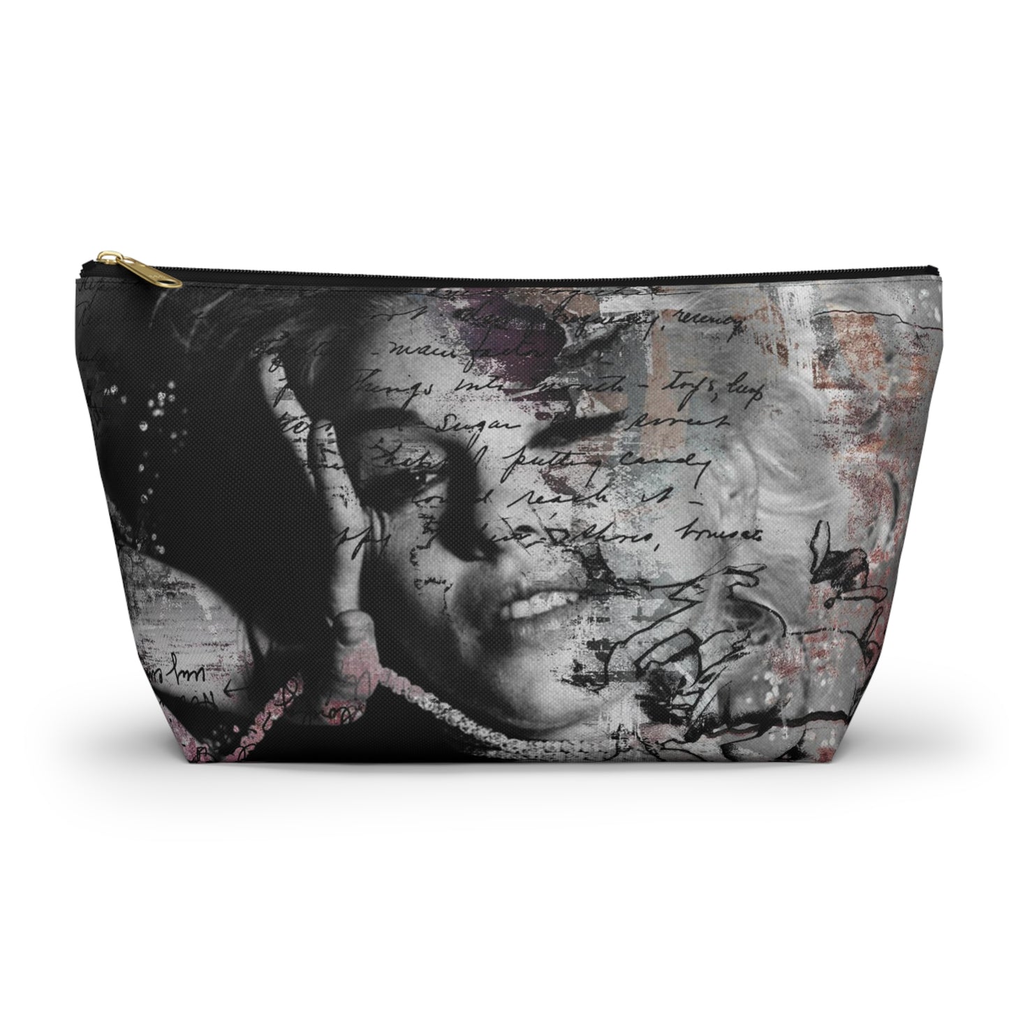 Lindsay Lohan Cosmetic Pouch w T-bottom, Accessory Pouch - Lindsay Lohan as Marilyn Monroe Abstract Makeup Bag