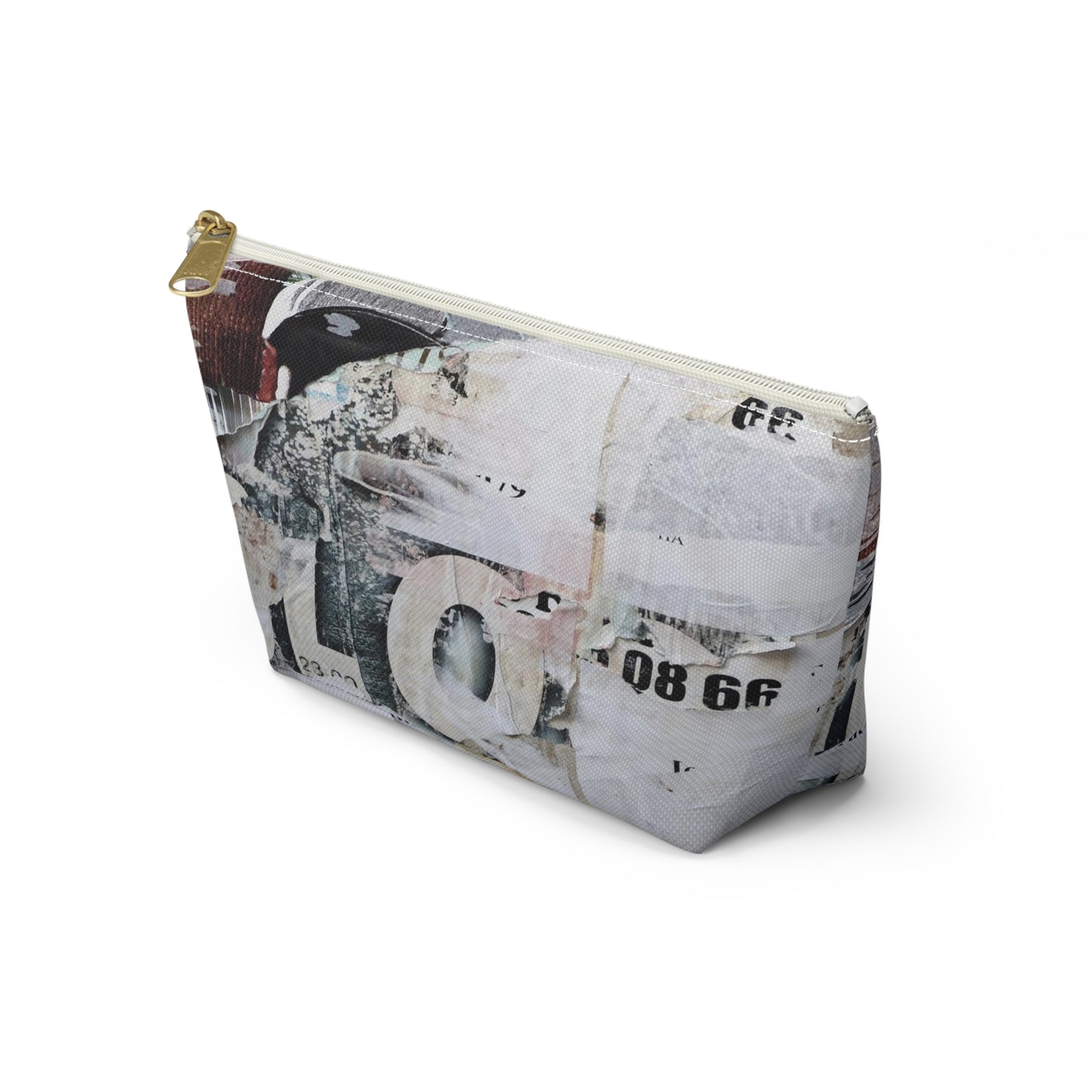 Urban Street Art Cosmetic Pouch w T-bottom, Accessory Pouch - Torn Poster Street Art Makeup Bag - BLO Bag 5