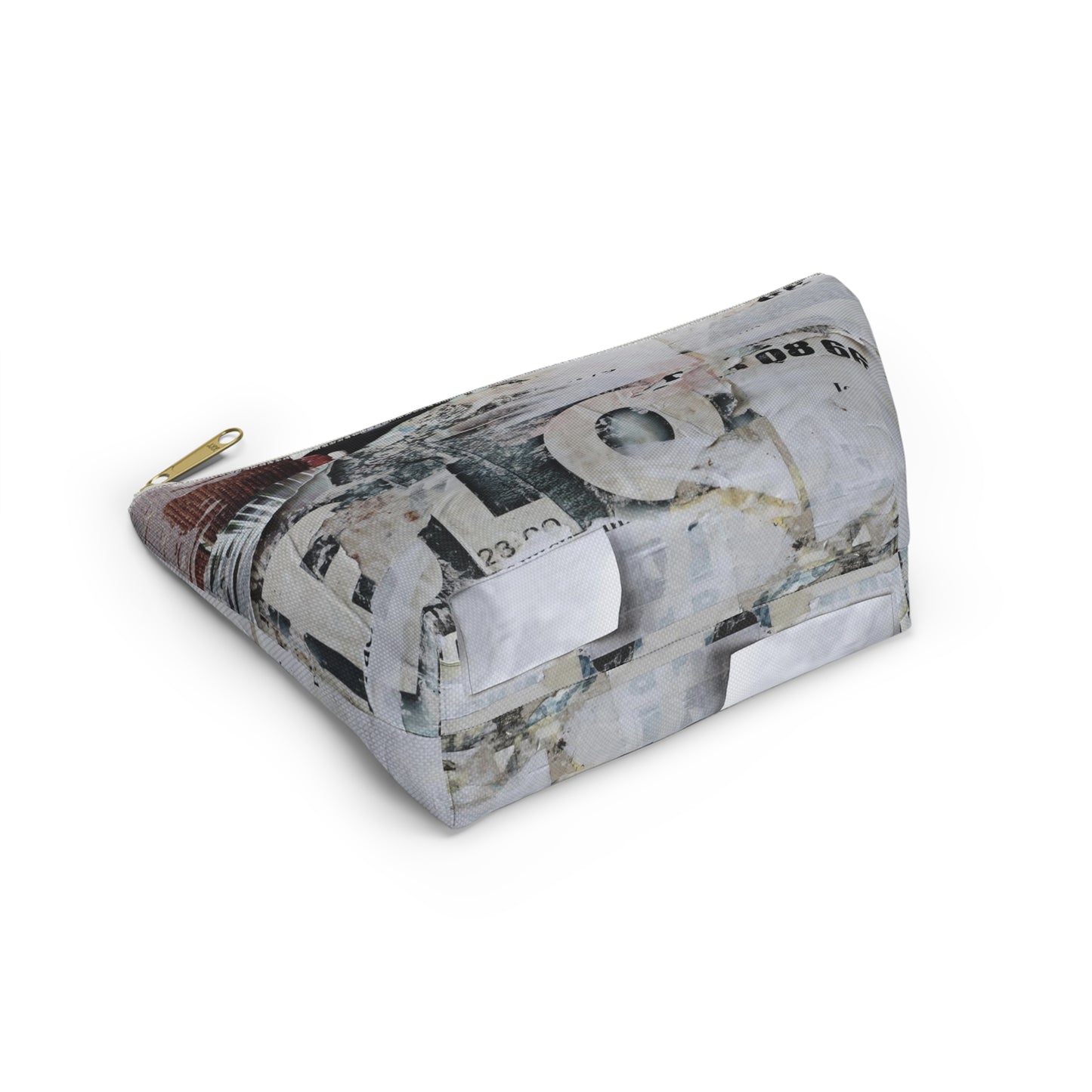 Urban Street Art Cosmetic Pouch w T-bottom, Accessory Pouch - Torn Poster Street Art Makeup Bag - BLO Bag 5