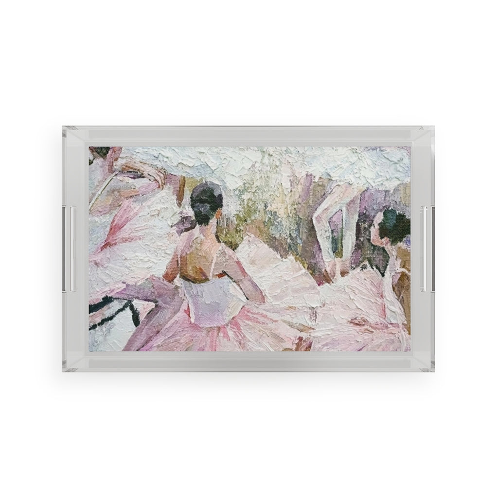 Ballet Acrylic Serving Tray, Ballerina Oil Painting