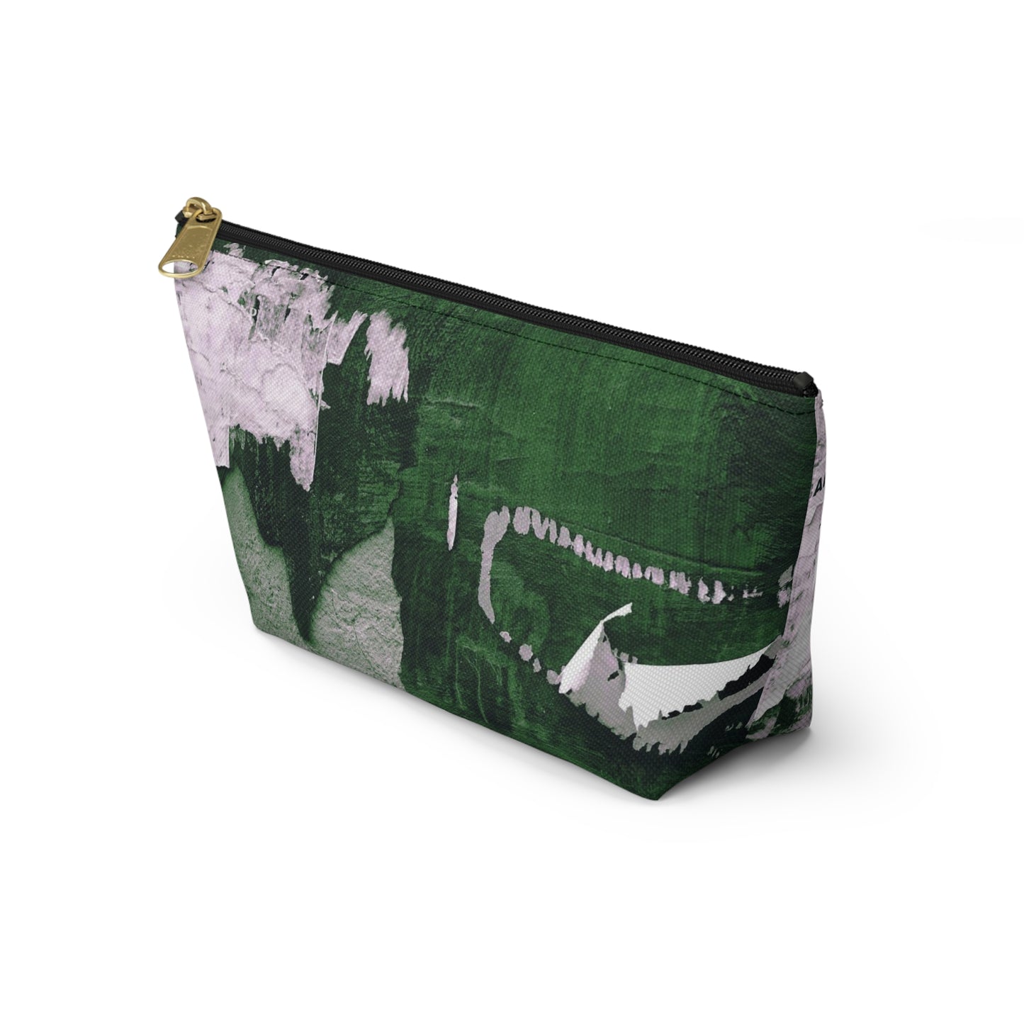 Urban Street Art Cosmetic Pouch w T-bottom, Accessory Pouch - Torn Poster Street Art Makeup Bag - Emerald Bag 9