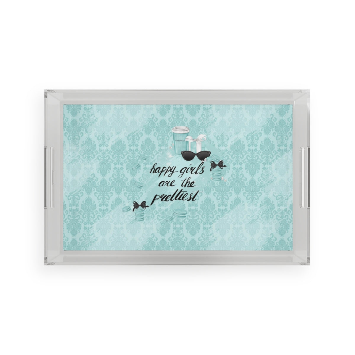 Personalized Happy Girls are the Prettiest Acrylic Serving Tray, Breakfast at Tiffany