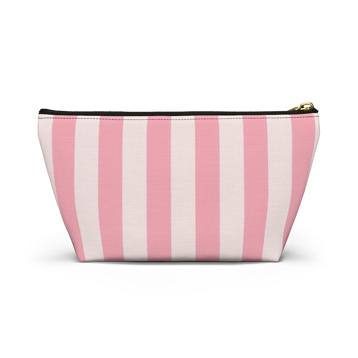 Personalized Secret Cosmetic Pouch w T-bottom, Accessory Pouch - Pink Stripe