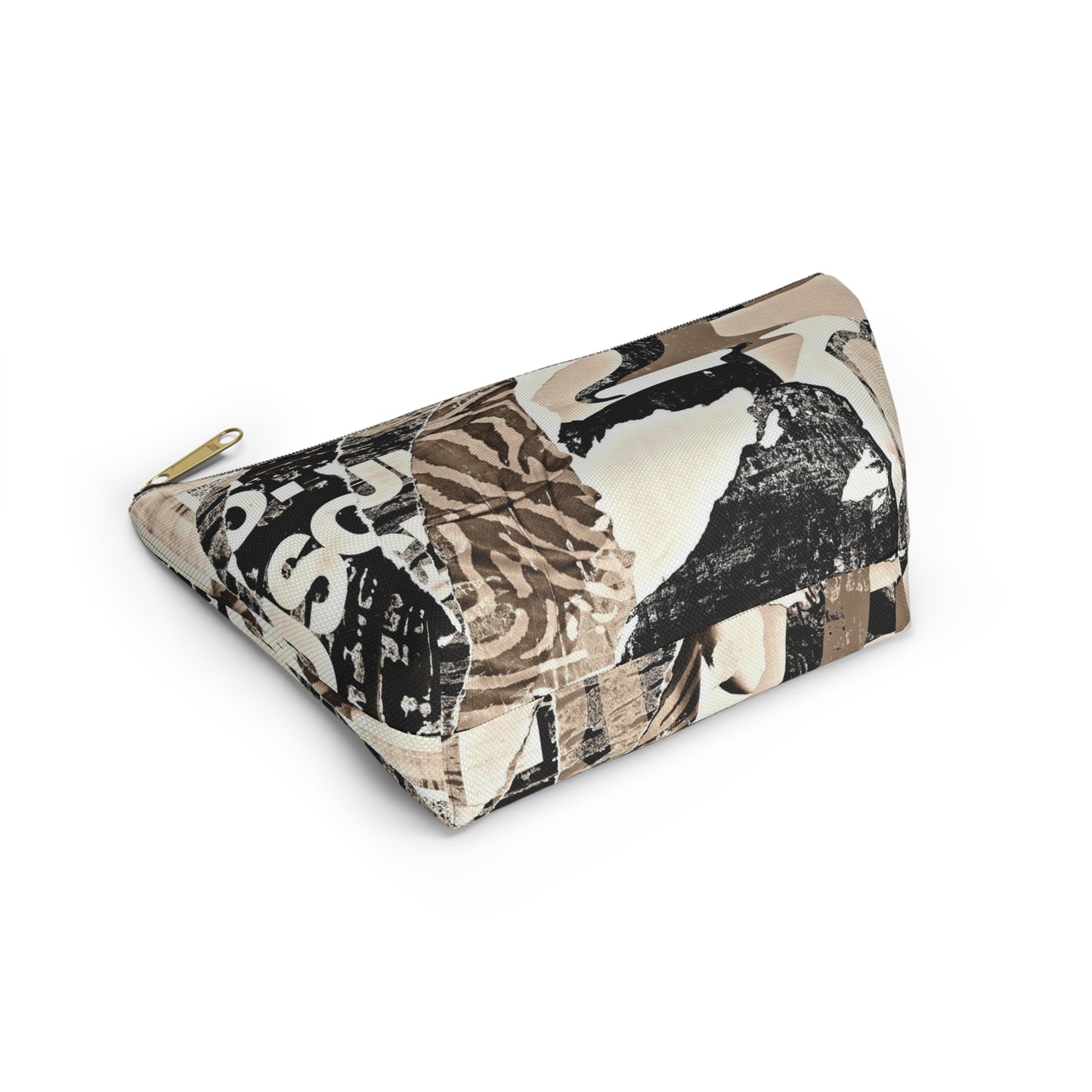 Urban Street Art Cosmetic Pouch w T-bottom, Accessory Pouch - Torn Poster Street Art Makeup Bag - Zebra Bag 20