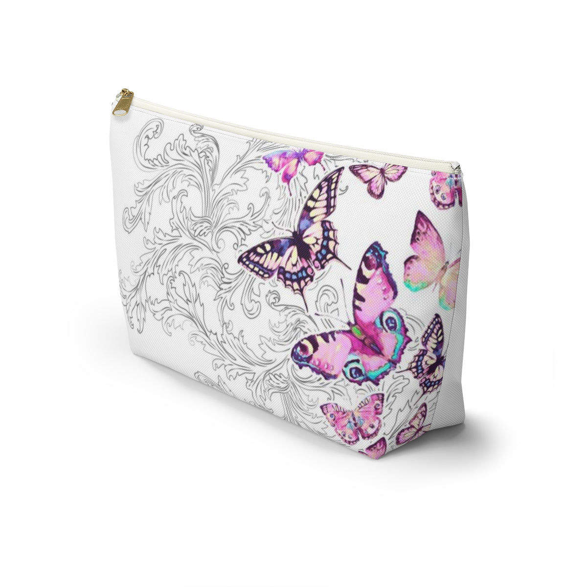 Butterfly Pouch w T-bottom, Accessory Pouch - Scroll