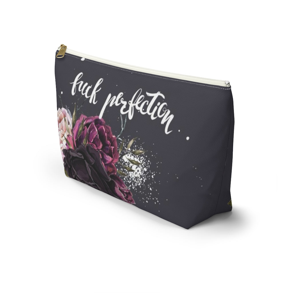 ADULT F*ck Perfection Cosmetic Pouch w T-bottom, Accessory Pouch, Rose