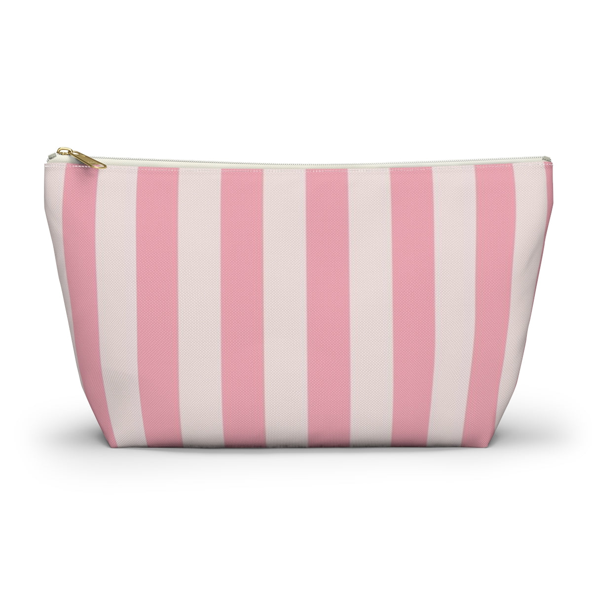 Personalized Secret Cosmetic Pouch w T-bottom, Accessory Pouch - Pink Stripe